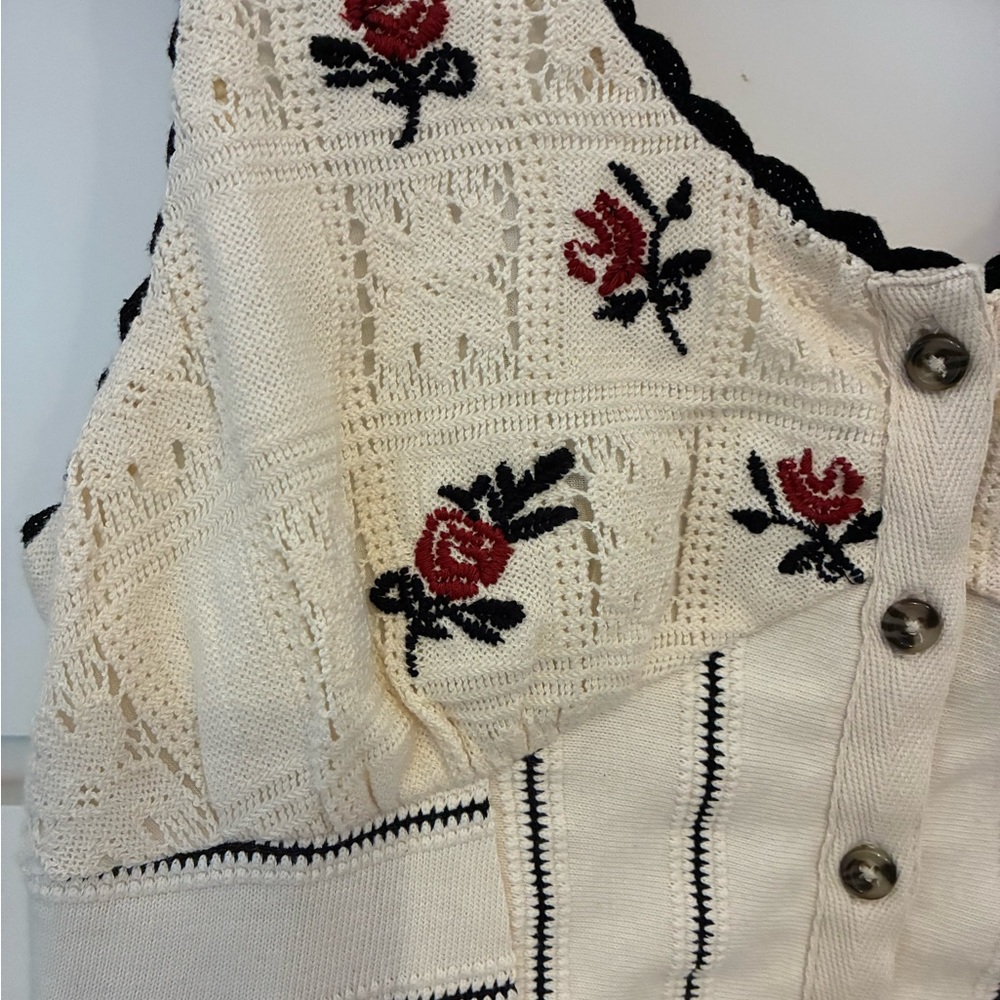NWT Free People Rose Bud Knit Tank Top - Picture 5 of 10